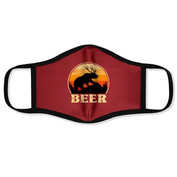 Discover Bear Deer Funny Beer Vintage St Patricks Day Face Mask