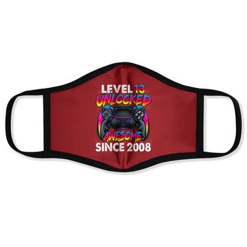 Discover Level 13 Unlocked Awesome Since 2008 13th Birthday Gaming Face Mask