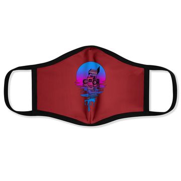 Discover Vintage Retro Sunset Sprint Car Racing Face Mask