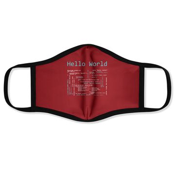 Discover Hello World Computer Programming Languages Face Mask