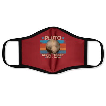 Discover Vintage Never Forget Pluto Nerdy Astronomy Space Face Mask