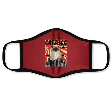 Discover Retro Japanese Catzilla Himalayan Cat Face Mask