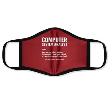Discover Computer System Analyst Problem Solver Geek Face Mask