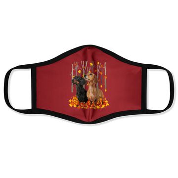 Discover Hello Autumn Maple Dachshund Leaf Fall Cute Dachshund Face Mask