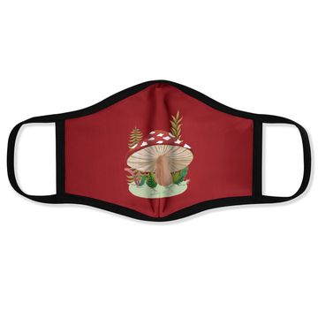 Discover Foraging Wild Mushroom Vintage Retro Fungi Champignon Face Mask