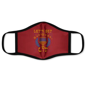 Discover Let's Get Lit Hanukkah Jew Menorah Face Mask