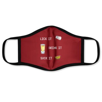 Discover Funny Tequila Lick Salt Drink It Suck Lime Drinking Face Mask