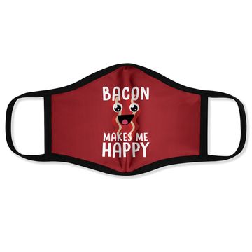 Discover Bacon Makes Me Happy Face Mask