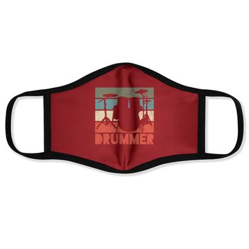 Discover Drummer Drum Set Vintage Retro Gift Face Mask