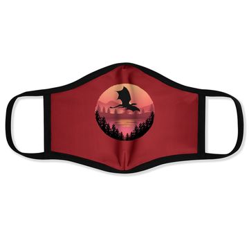 Discover Flying Dragon - Water Sunset Fantasy / Sci-fi Art Face Mask