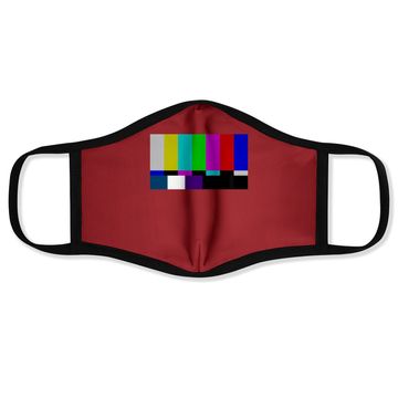 Discover No Signal Television Screen Color Bars Test Pattern Face Mask