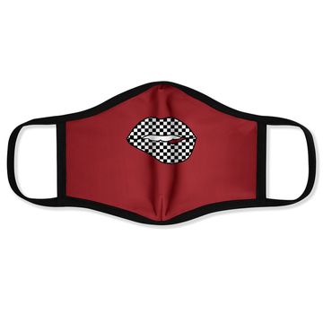 Discover Checkered Black White Lip Gift Checkerboard Face Mask