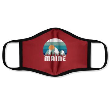 Discover Maine State Retro Vintage Face Mask