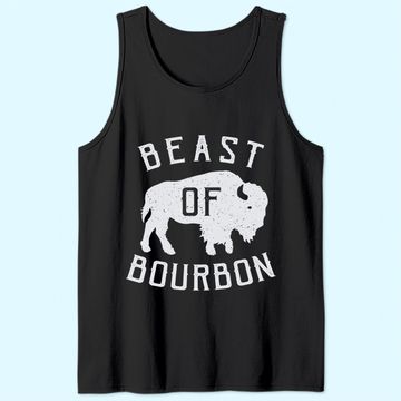 Discover Beast of Bourbon Drinking Whiskey design Bison Buffalo Party Tank Top