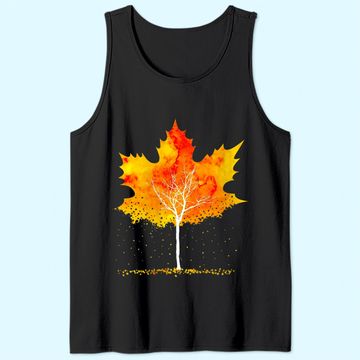 Discover Maple Leaf Autumn Tree Orange Fall Leaves Season Tank Top
