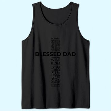 Discover Mens Christian Blessed Dad Cross Father's Day Tank Top