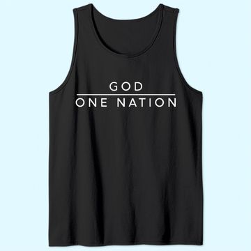 Discover One Nation Under God Line Art Patriotic Christian Tank Top