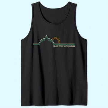 Discover Summer Retro Grand Teton National Park Wyoming Tank Top