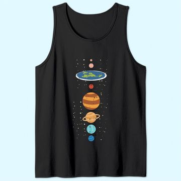 Discover Flat Earth And Planets Funny Conspiracy Theory Earthers Gift Tank Top