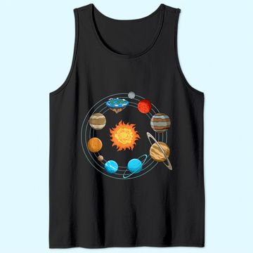Discover Flat Earth Joke Flat Earthers Solar System Tank Top
