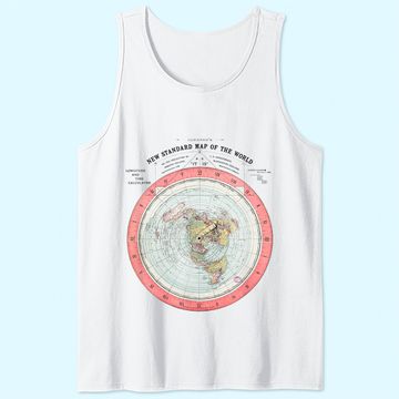 Discover Flat Earth Theory World Map - Funny Conspiracy Theory Tank Top Tank Top