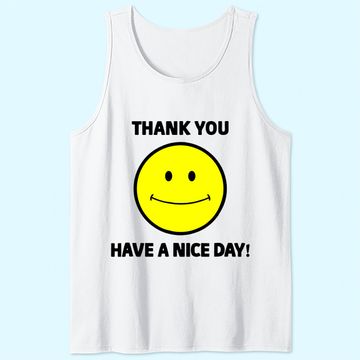 Discover Thank You Have a Nice Day Smiley Grocery Bag Novelty TTank Top