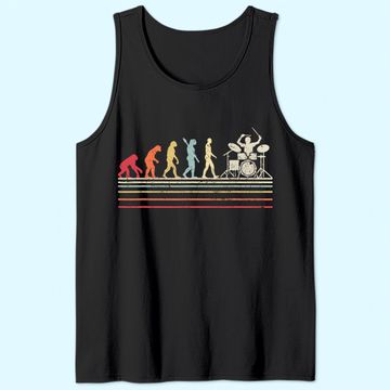 Discover Funny Drummer Tank Top. Retro Vintage Evolution Of Man Tank Top