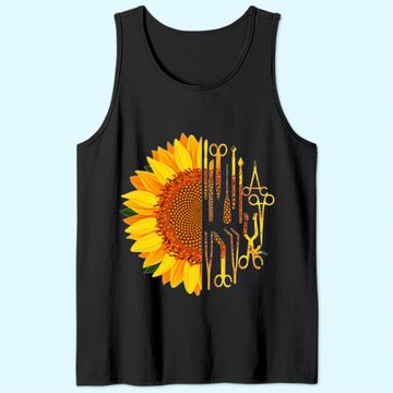 Discover Surgical Scrub Tech Surgeon Sunflower Surgery Intern OR Tank Top
