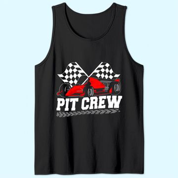 Discover Pit Crew Car Racing Checkered Flag Racing Party Tank Top