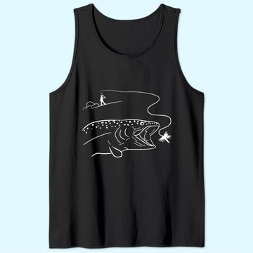 Discover Fly Fishinger Catches Big Trout for Mountain Lover Tank Top