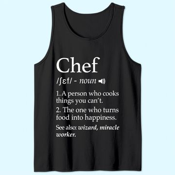 Discover Chef Definition Funny Line Saying Cook Cooking Gifts Chefs Tank Top