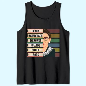 Discover Feminist Ruth Bader Ginsburg RBG Quote Girl With Book Women Tank Top