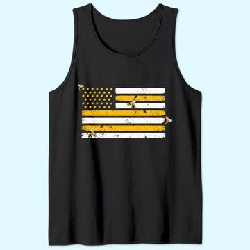 Discover Beekeeper Patriotic American Flag Honeycomb Tank Top