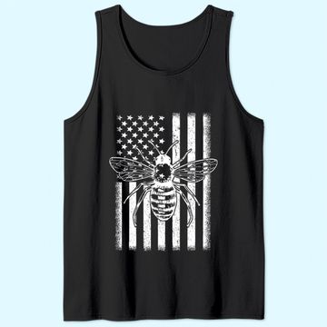 Discover American Flag Honey Bee Honeycomb Beekeeper BeeKeeping Tank Top