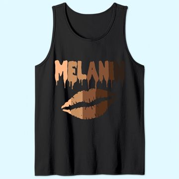 Discover Melanin Shades Drippin Black Pride Afro Queen Gift Tank Top