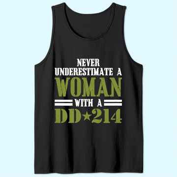 Discover Never Underestimate A Women With DD 214 Veterans Day Tank Top