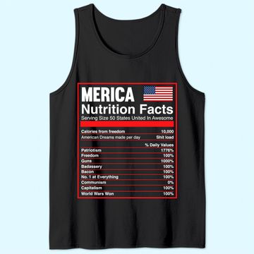 Discover Patriotic Merica Nutrition Facts Tank Top