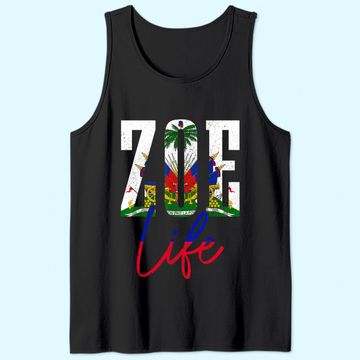 Discover Haiti Flag Zoe Haitian Life Pride Tank Top