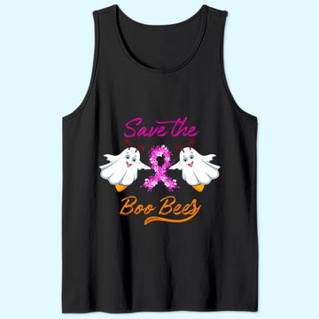 Discover Breast Cancer Halloween Gift - Save The Boo Bees Tank Top