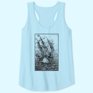 Discover Giant Octopus Pirate Ship Vintage Kraken Sailing Squid Tank Top