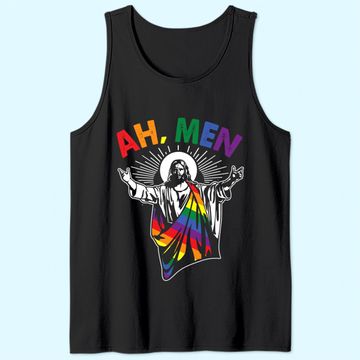 Discover Ah Men Gay Jesus Christian Tank Top