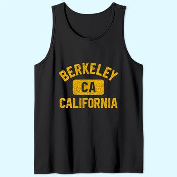 Discover Berkeley CA California Gym Style Distressed Amber Print Tank Top