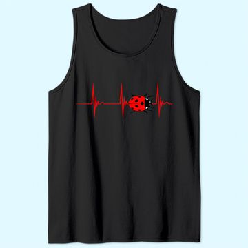 Discover Ladybug Heartbeat EKG Pulse Insects Bugs Entomology Tank Top