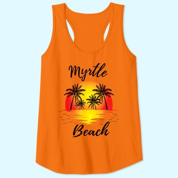 Discover Myrtle Beach Tank Top Sunset Palm