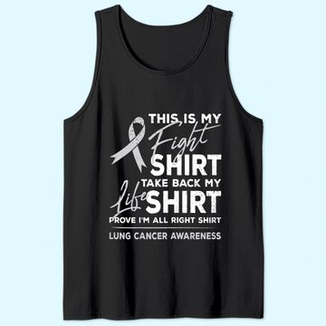 Discover This is My Fight Tank Top Lung Cancer Awareness Support Ribbon Tank Top