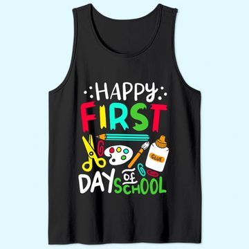 Discover Happy First Day of School Teacher Back to School Student Tank Top