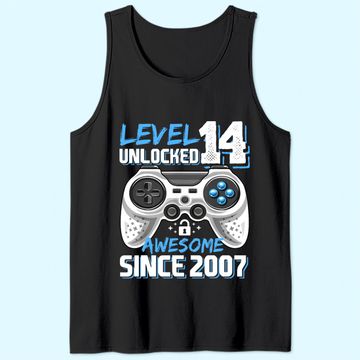 Discover Level 14 Unlocked Awesome 2007 Video Game 14th Birthday Tank Top