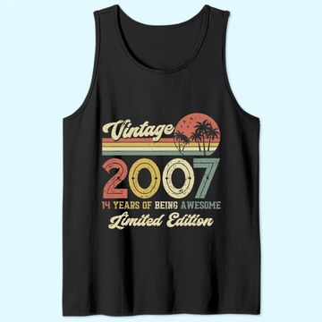 Discover Vintage 2007 14th Birthday Gift Boys Girls Tank Top