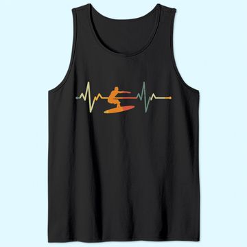 Discover Surf Surfer Gift Heartbeat Waves Surfing Tank Top