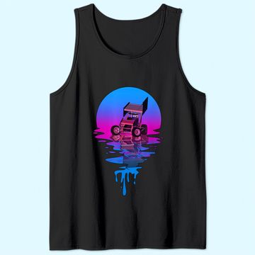 Discover Vintage Retro Sunset Sprint Car Racing Tank Top
